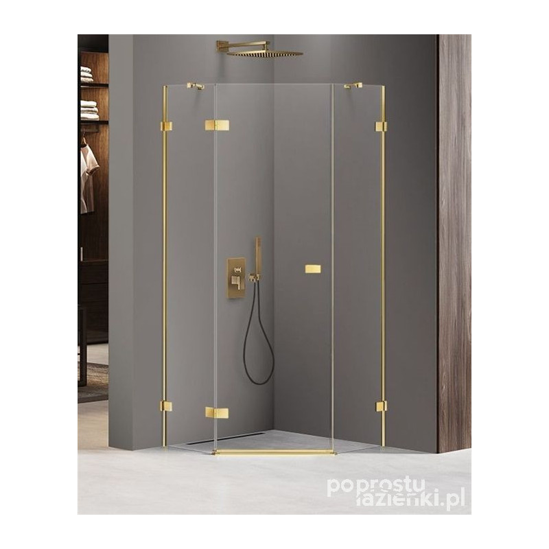 Kabina pięciokątna 80x80 Avexa Gold Shine New Trendy (EXK-3840)