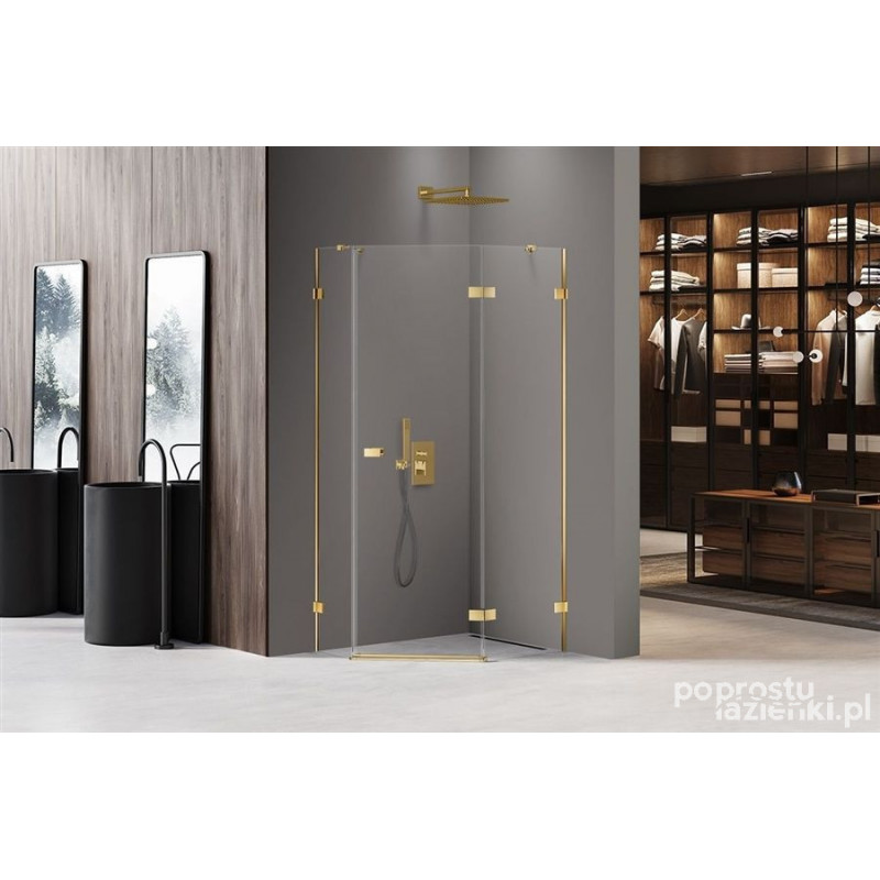 Kabina pięciokątna100x80 Avexa Gold Shine New Trendy (EXK-3850)