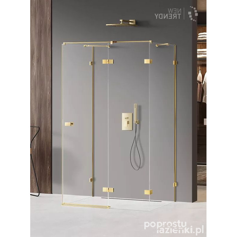 Kabina przyścienna 100x100 Avexa Gold Shine New Trendy (EXK-2139)