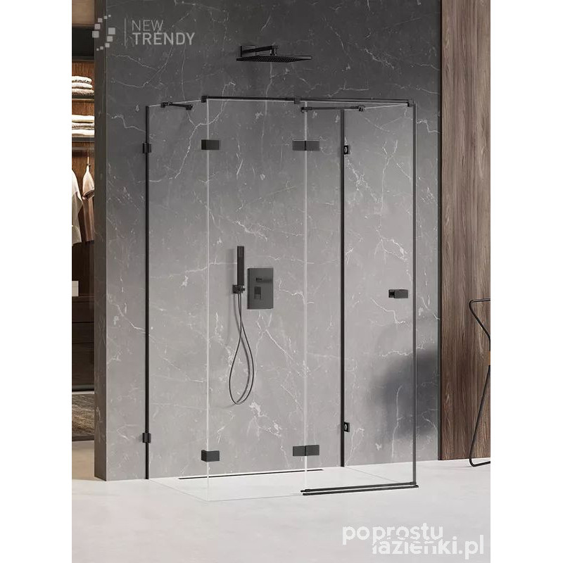 Kabina przyścienna 80x120 Avexa Black New Trendy (EXK-2600)