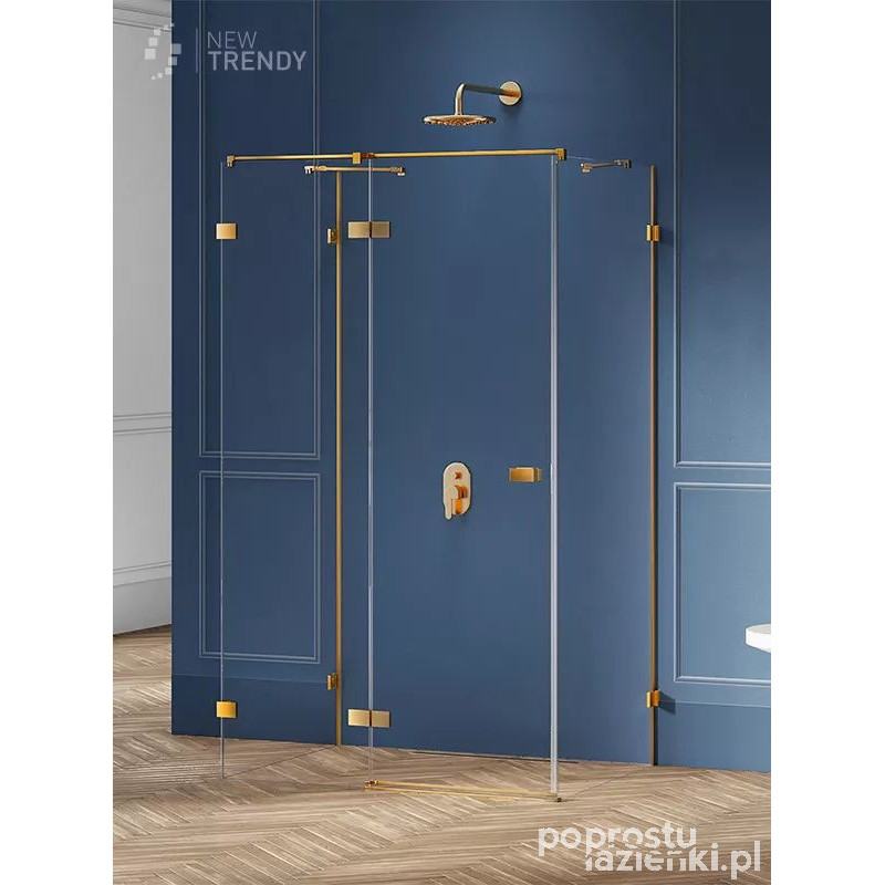 Kabina przyścienna 90x110 Avexa Gold Brushed New Trendy (EXK-3080)