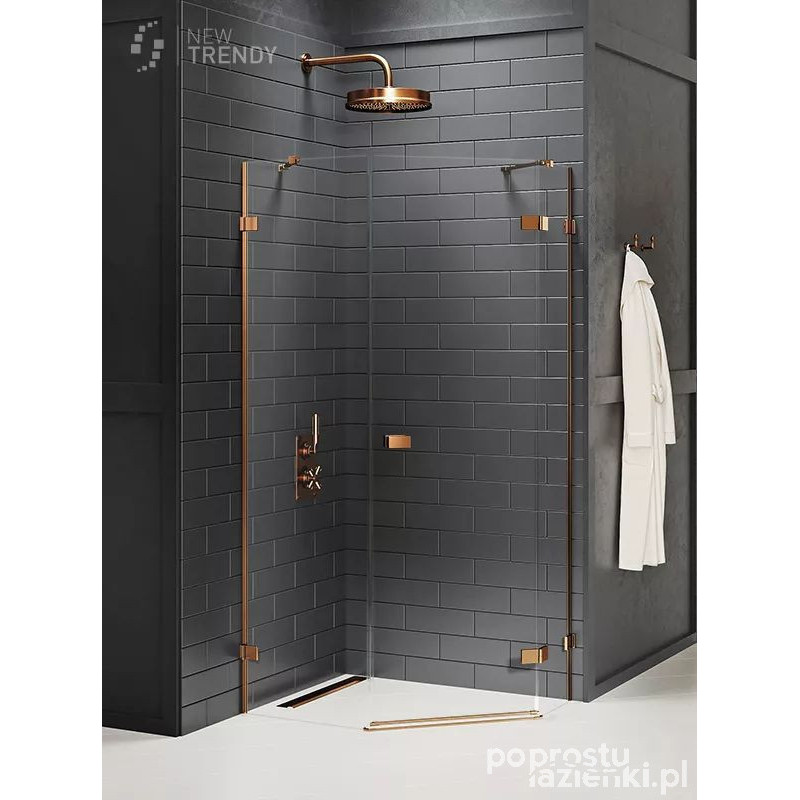Kabina asymetryczna 100x80 Avexa Copper Brushed New Trendy (EXK-3828)