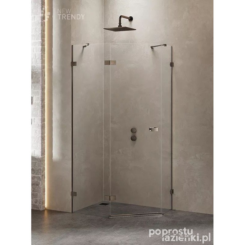 Kabina asymetryczna 100x80 Avexa Gunmetal Brushed New Trendy (EXK-3838)