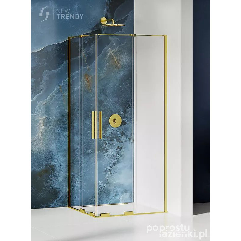 Kabina prostokątna 100x120 Smart Light Gold New Trendy (EXK-4274)
