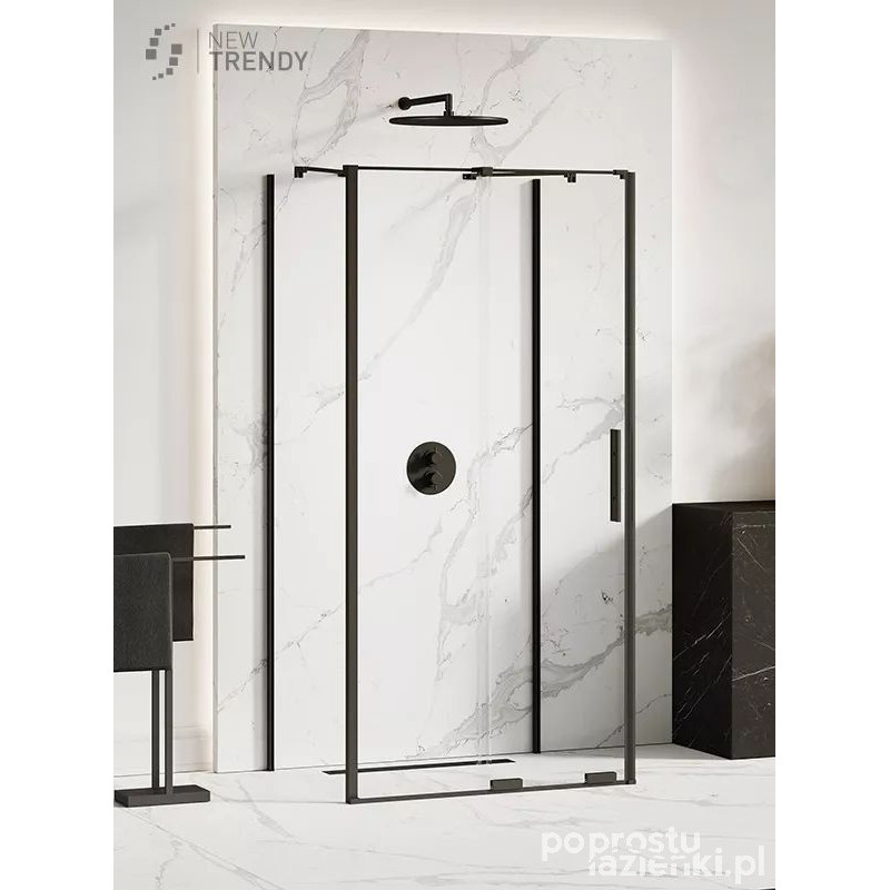 Kabina przyścienna 140x80 Smart Black New Trendy (EXK-4186)