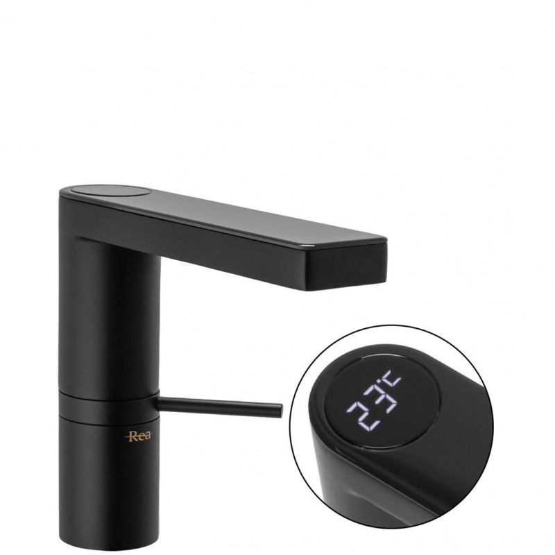 Bateria umywalkowa niska Amar Black Rea (REA-B2065)