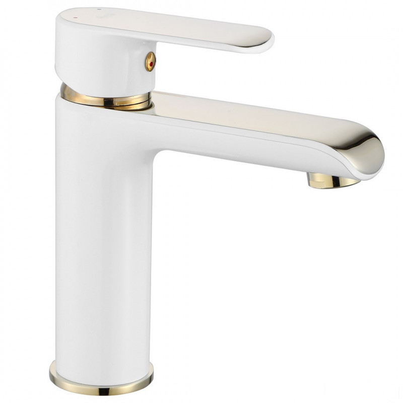 Bateria umywalkowa niska Bloom White/Gold Rea (REA-B9919)