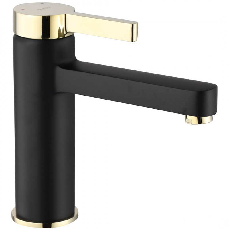 Bateria umywalkowa niska Polo Black/Gold Rea (REA-B9977)