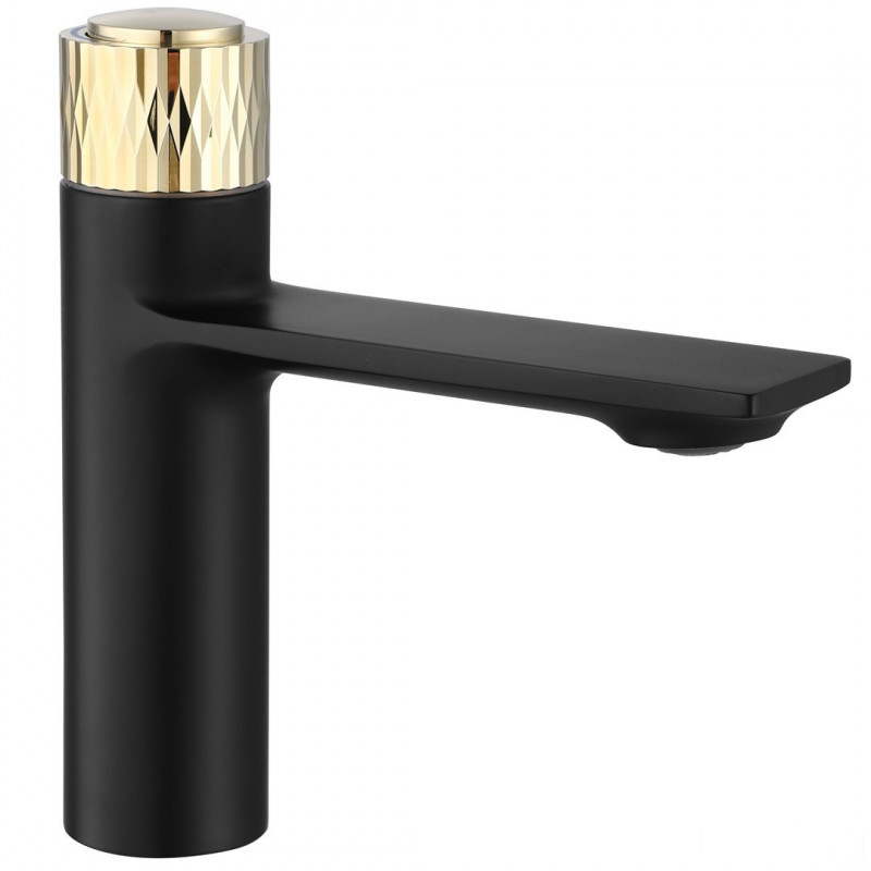 Bateria umywalkowa niska Storm Black/Gold Rea (REA-B9987)