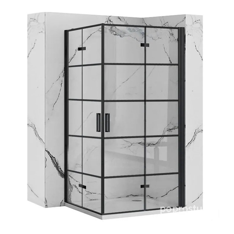 Kabina kwadratowa 80x80 Molier Black Double Rea (REA-K8537 + REA-K8537)