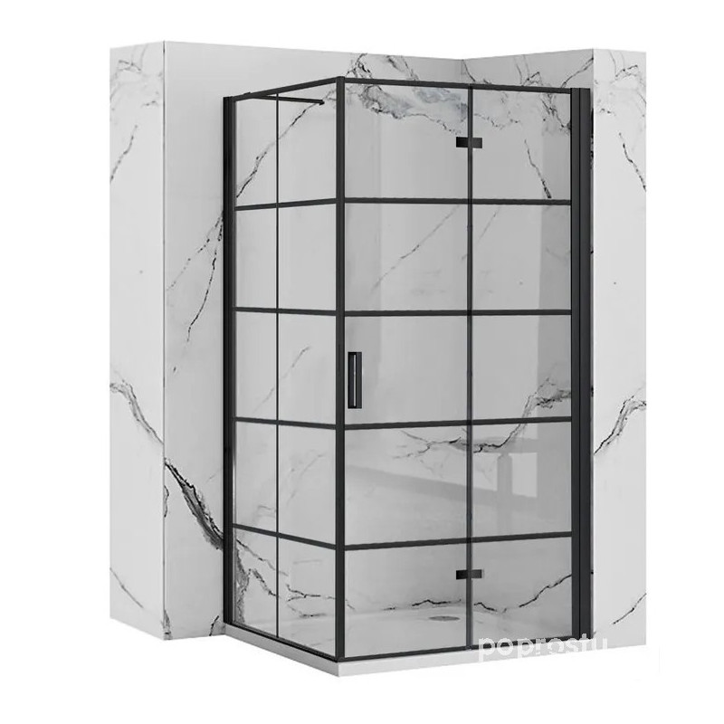 Kabina kwadratowa 80x80 Molier Black Rea (REA-K8537 + REA-K8412)