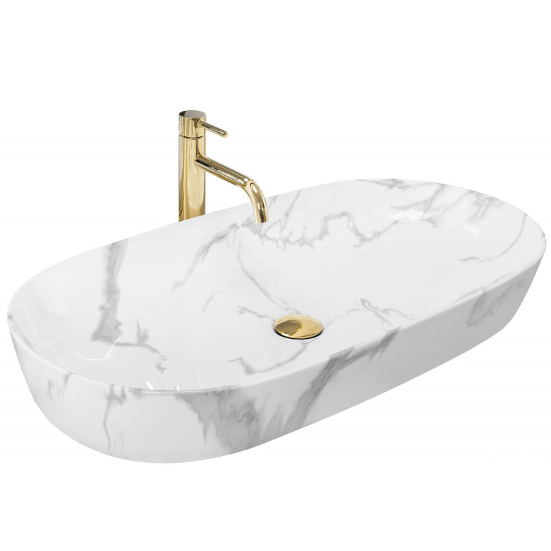 Umywalka nablatowa 81 Cleo Shiny Marmo Rea (REA-U8403)