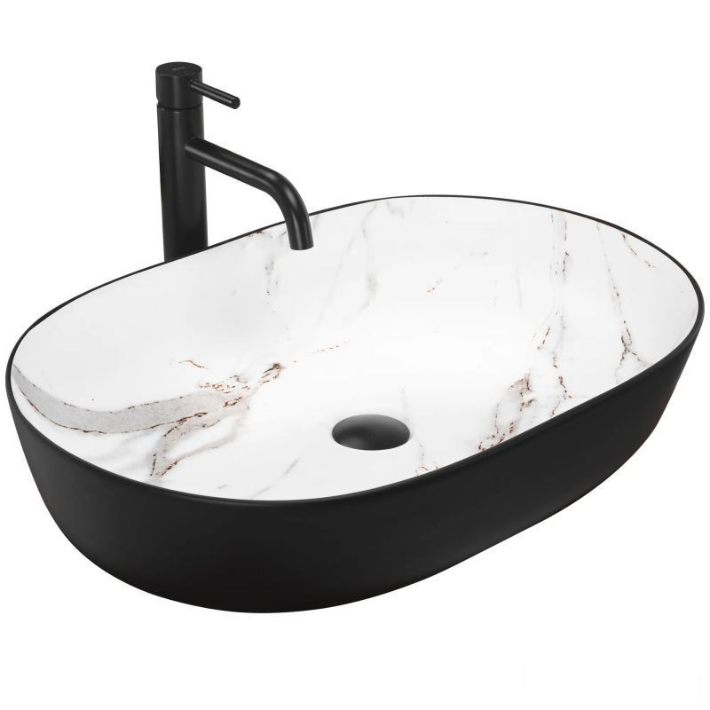 Umywalka nablatowa Cleo Black/Aiax Matt Rea (REA-U66625)