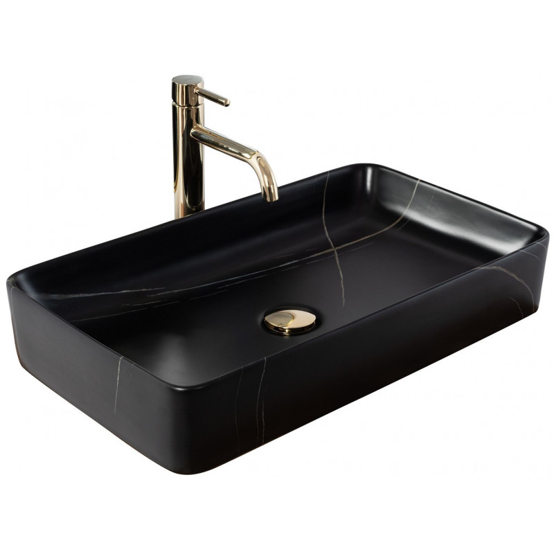 Umywalka nablatowa Denis black stone matt Rea (REA-U6510)