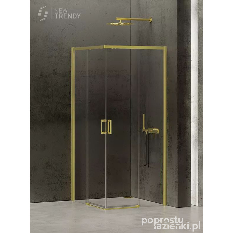 Kabina prostokątna 80x90 Prime Light Gold New Trendy (D-0416A/D-0419A)