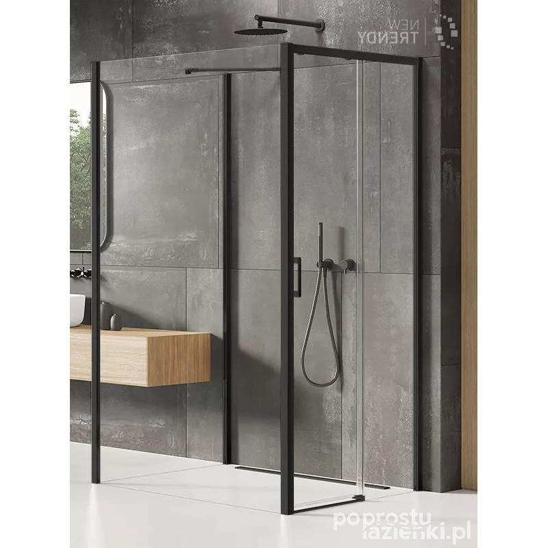 Kabina przyścienna 110x100 Prime Black New Trendy (K-0983)
