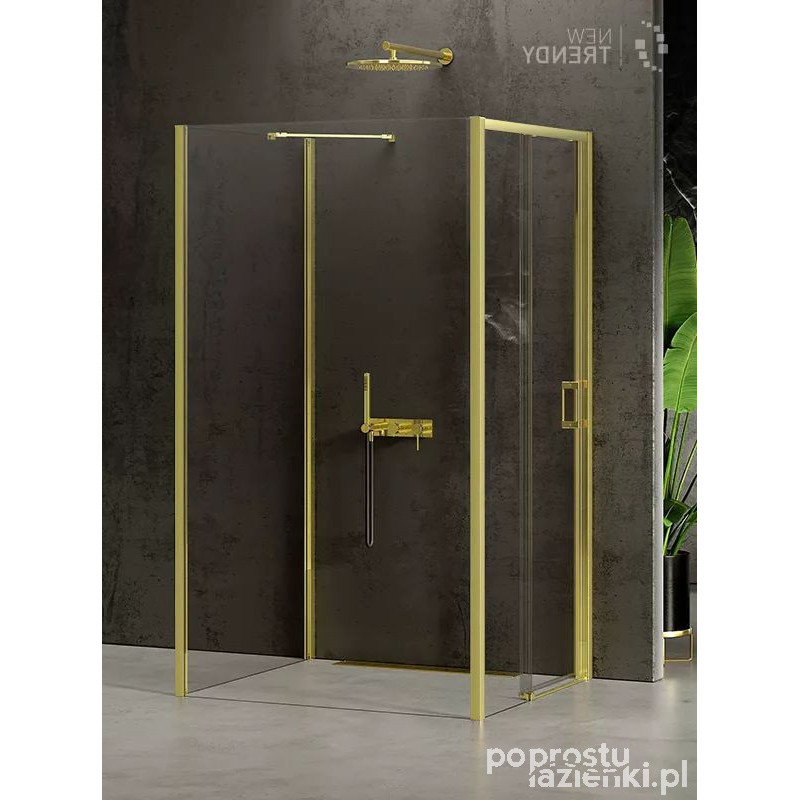 Kabina przyścienna 120x90 Prime Light Gold New Trendy (K-1502)