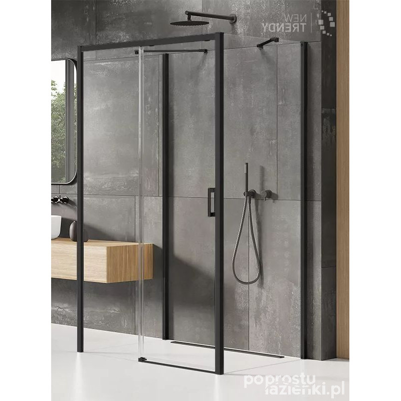 Kabina przyścienna 160x90 Prime Black New Trendy (K-0934)