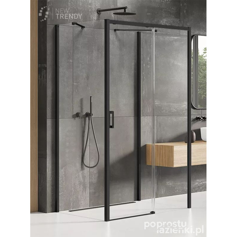 Kabina przyścienna 160x90 Prime Black New Trendy (K-0962)