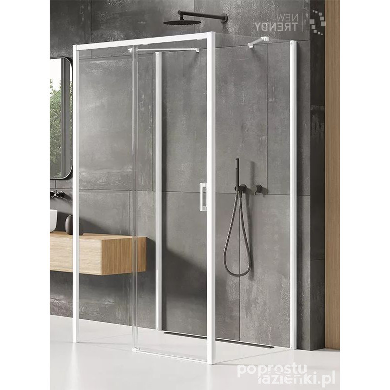 Kabina przyścienna 160x90 Prime White New Trendy (K-1030)