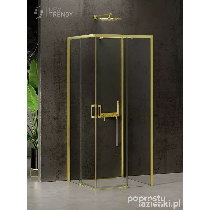 Kabina przyścienna 70x80 Prime Light Gold New Trendy (K-1543)