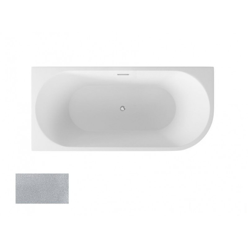 Wanna wolnostojąca przyścienna 170x80 L Zoya Glam srebrna Besco (WA-170-ZLSC)