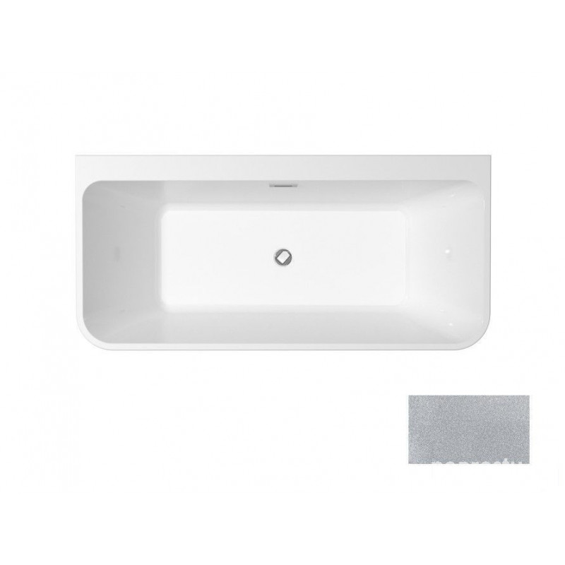 Wanna wolnostojąca przyścienna Varya Glam srebrna 150x75 Besco (WA-150-VRSB)