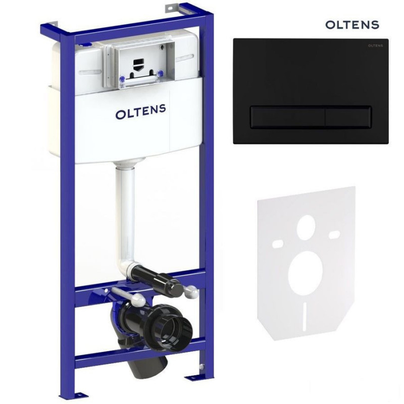 Zestaw Torne 5w1 stelaż podtynkowy z przyciskiem spłukującym czarny mat Triberg Oltens (58300300)