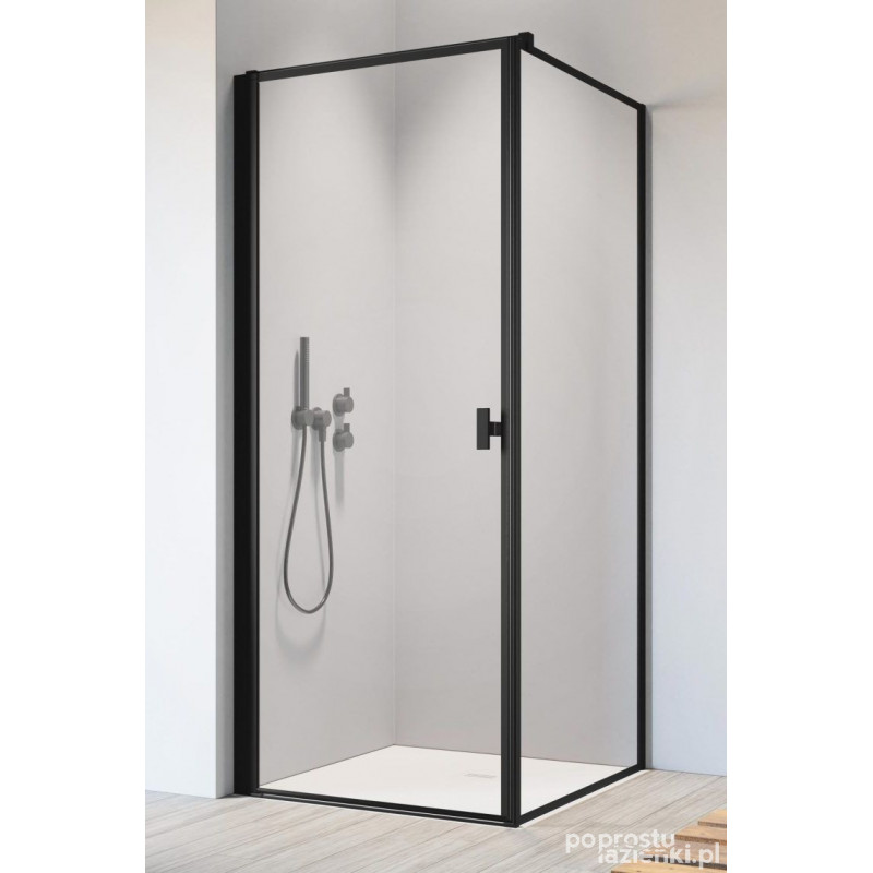 Kabina prysznicowa 100x80 Lewa Nes 8 Black KDJ I Frame Radaway (10072100-54-54L + 10089080-54-56)