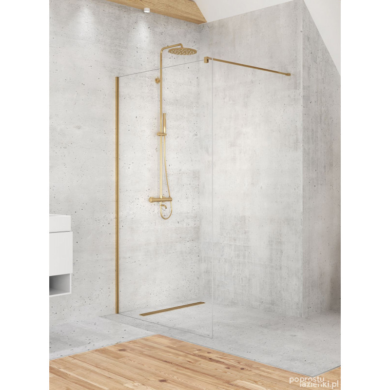 Kabina Walk-in 130 Velio Satin Gold New Trendy (D-0200B)