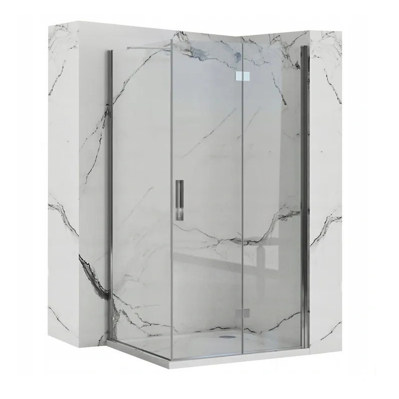 Kabina prostokątna 100x80 chrom Molier Rea (REA-K6371 + REA-K8534)