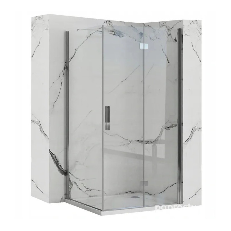 Kabina prostokątna 80x90 chrom Molier Rea (REA-K6367 + REA-K8535)