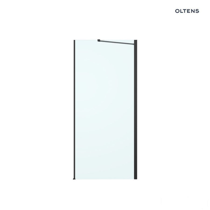 Ścianka prysznicowa 100 cm boczna do drzwi czarny mat/szkło przezroczyste Hallan Oltens (22102300)