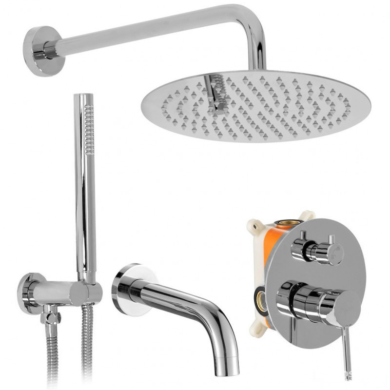 Bateria wannowo-natryskowa podtynkowa z wylewką Lungo Chrom Rea (REA-P6612)