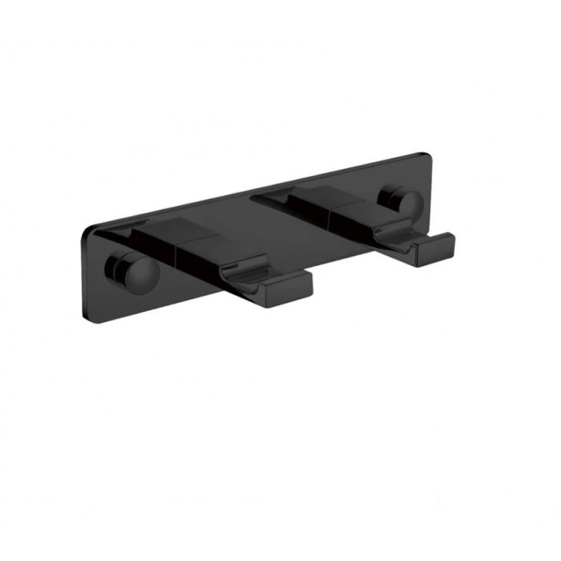 Listwa 2 haczyki płaskie czarny mat Stella (18.062-B)