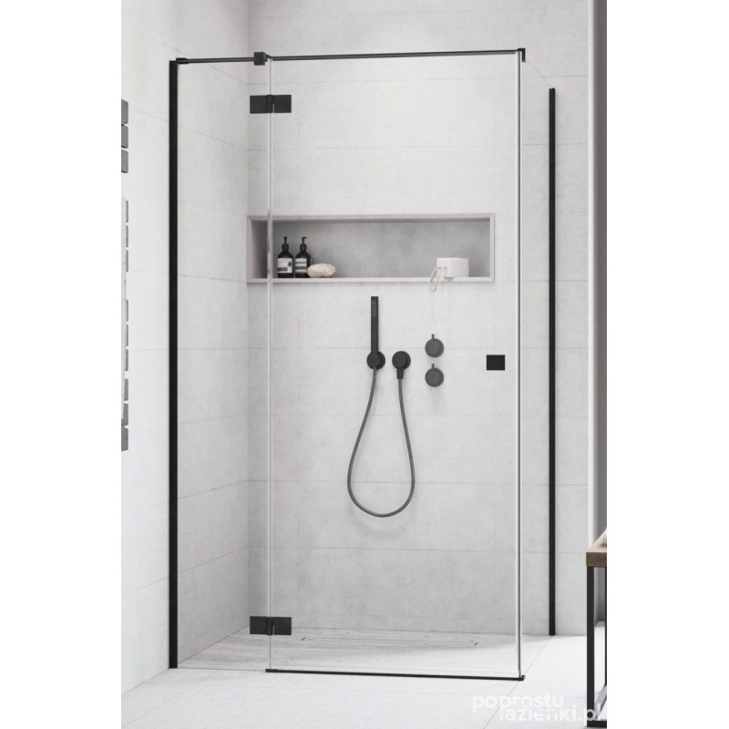 Kabina prysznicowa 80x70 Essenza KDJ Black Radaway (1385043-54-01L + 1384048-01-01)
