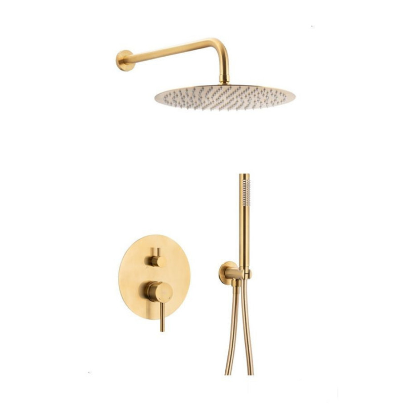 Zestaw natryskowy podtynkowy z baterią 3-funkcyjną Moza Brushed Gold KFA Armatura (5039-501-31)
