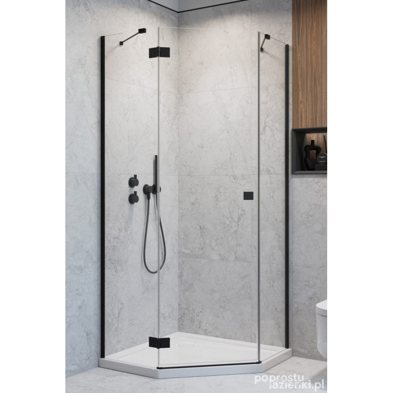 Kabina pentagonalna 90x90 Essenza PTJ Black Radaway (1385010-54-01L + 1385050-01-01)