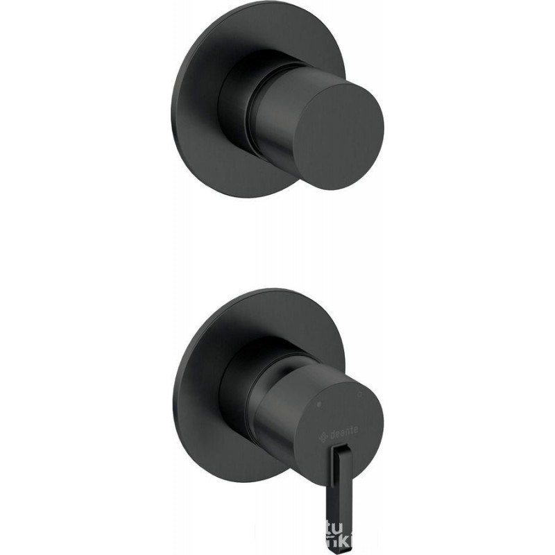 Bateria prysznicowa podtynkowa z przełącznikiem natrysku czarny mat Silia Deante (BQS N44P)