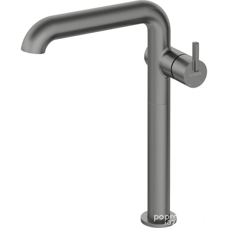 Bateria umywalkowa wysoka z prostokątną wylewką titanium Silia Deante (BQS D24K)