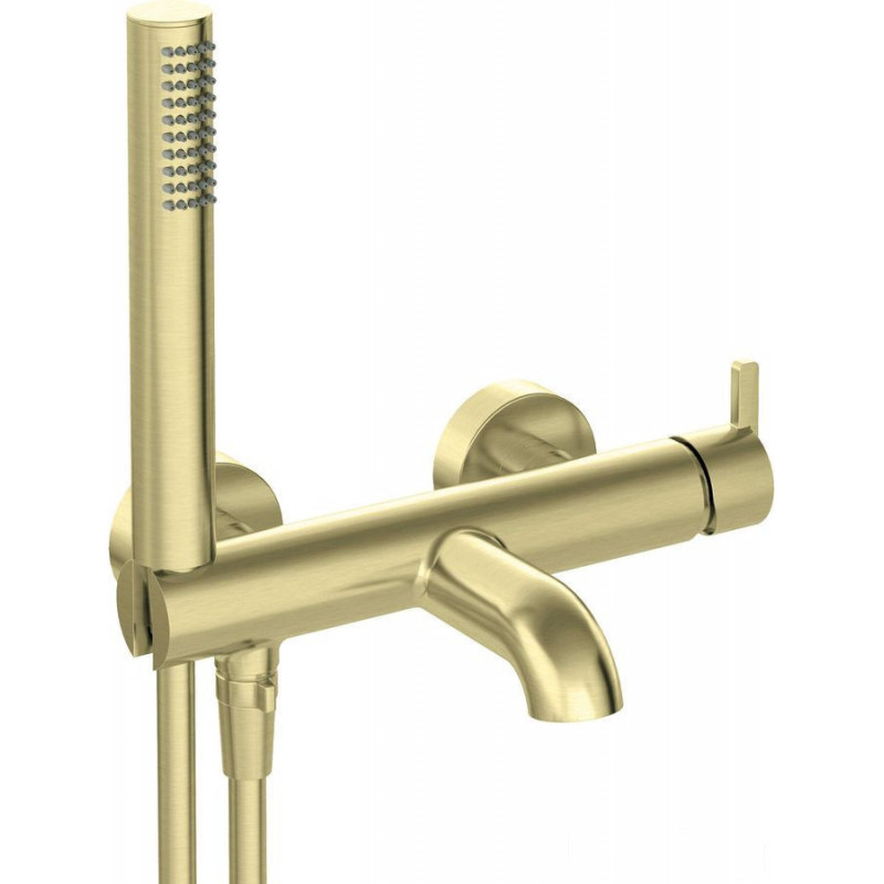 Bateria wannowa z zestawem prysznicowym złoto szczotkowane Silia Deante (BQS R11M)