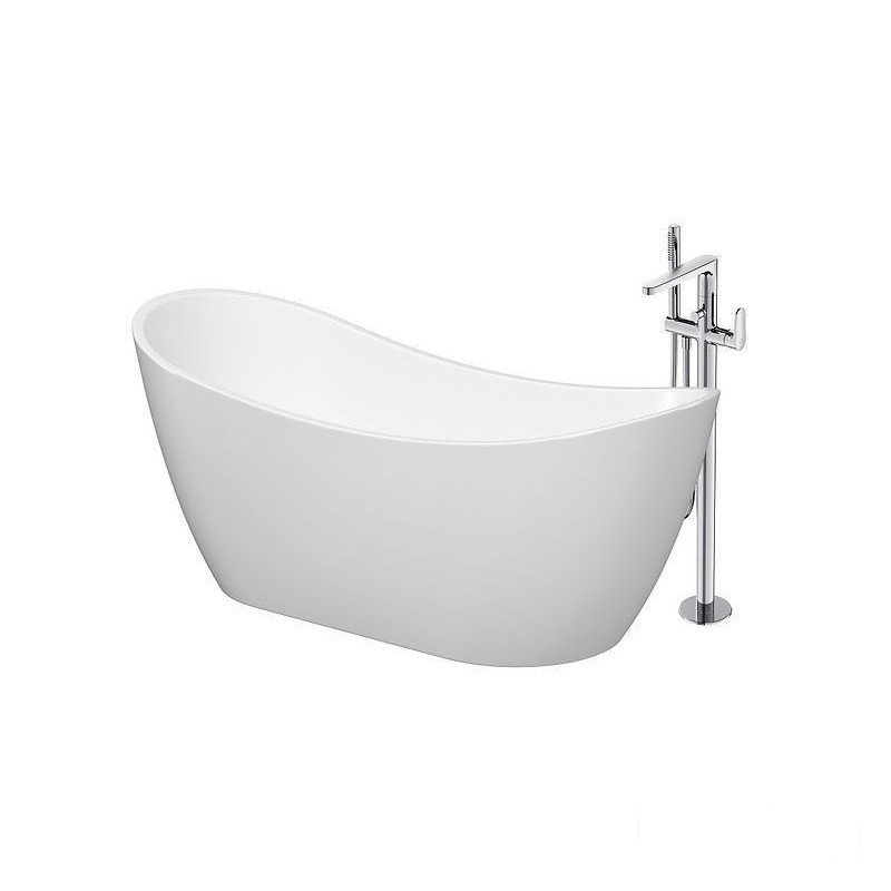 Wanna wolnostojąca owalna Zen Double 182x71z baterią wolnostojącą Inverto Chrom Cersanit (S601-139)