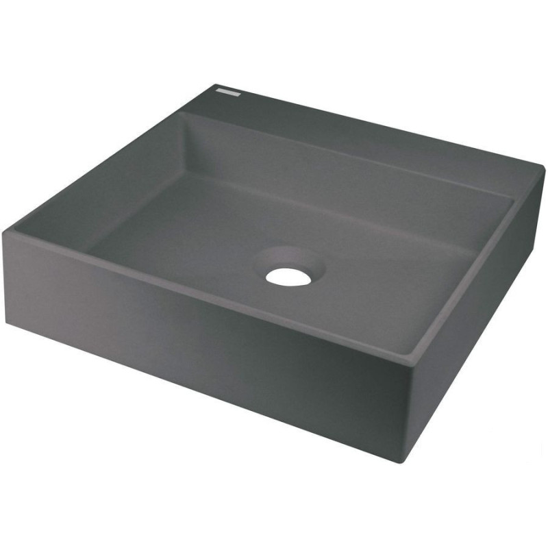 Umywalka granitowa nablatowa 40x40 antracyt metalik Correo Deante (CQR TU4S)