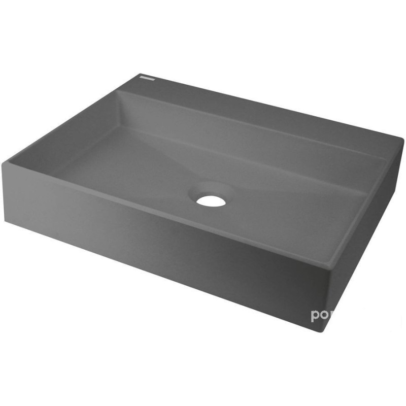 Umywalka granitowa nablatowa 50x40 antracyt metalik Correo Deante (CQR TU5S)
