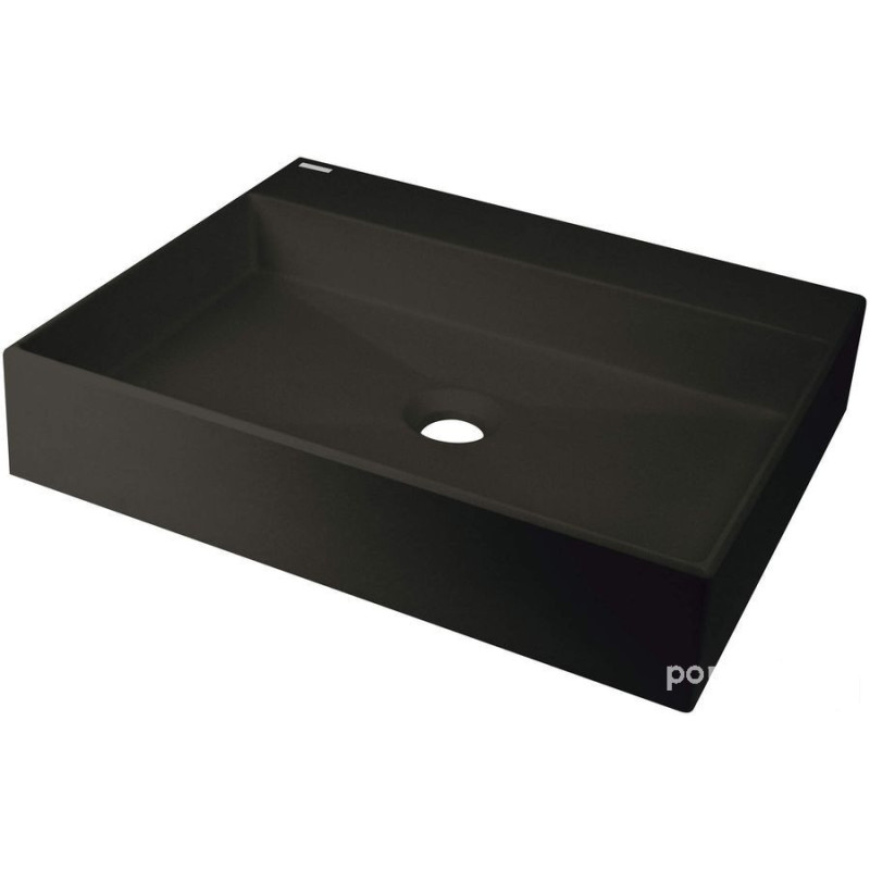 Umywalka granitowa nablatowa 50x40 Nero Correo Deante (CQR NU5S)