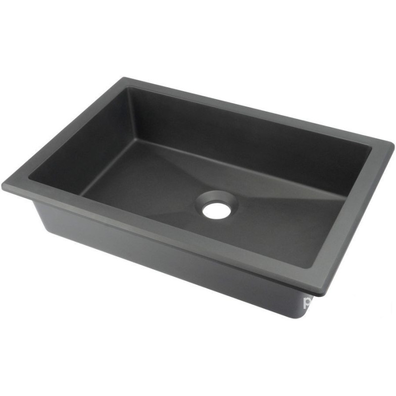 Umywalka granitowa podwieszana/wpuszczana 50x35 antracyt metalik Correo Deante (CQR TU5U)