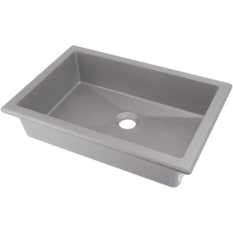 Umywalka granitowa podwieszana/wpuszczana 50x35 szary metalik Correo Deante (CQR SU5U)