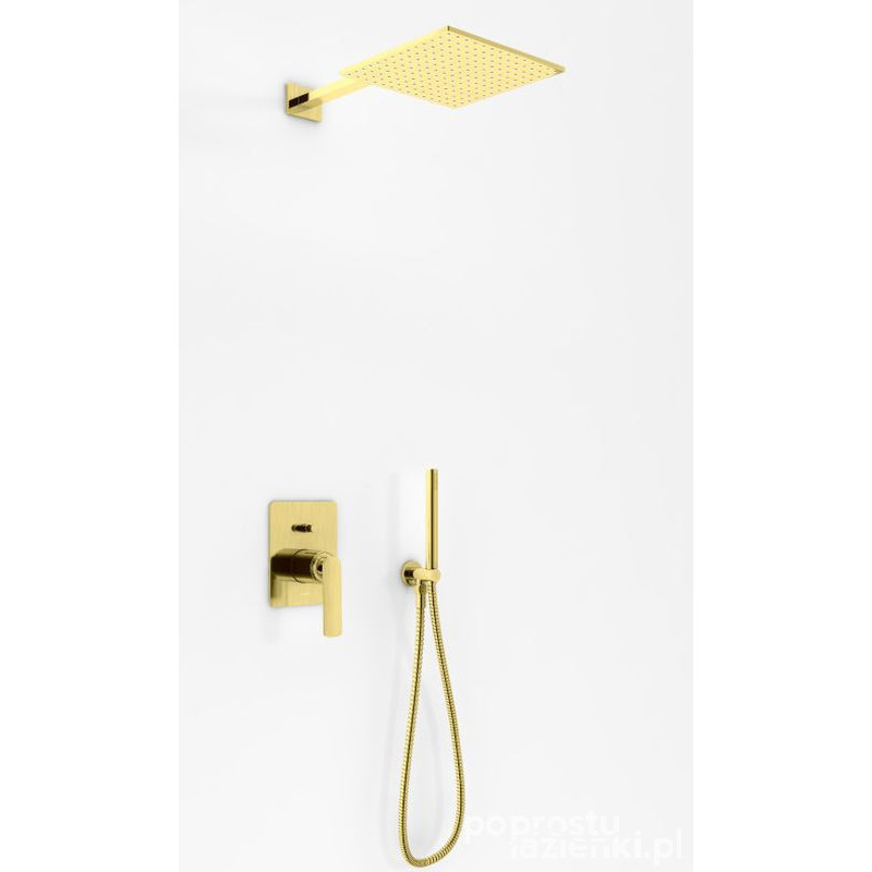 Zestaw prysznicowy z deszczownicą 25cm Experience Brushed Gold Kohlman (QW210EGDBQ25)