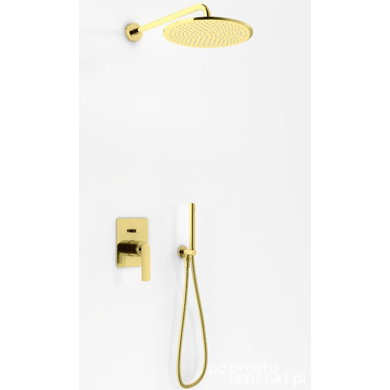 Zestaw prysznicowy z deszczownicą 30cm Experience Brushed Gold Kohlman (QW210EGDBR30)