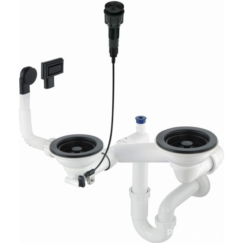 Syfon do zlewozmywaka granitowego 1.5- i 2-komorowego - Space-Saver Deante (ZXY N983)